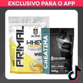 Kit Soldiers Nutrition: Whey Primal 1kg + Creatina 500g por R$ 104,90 no TikTok Shop