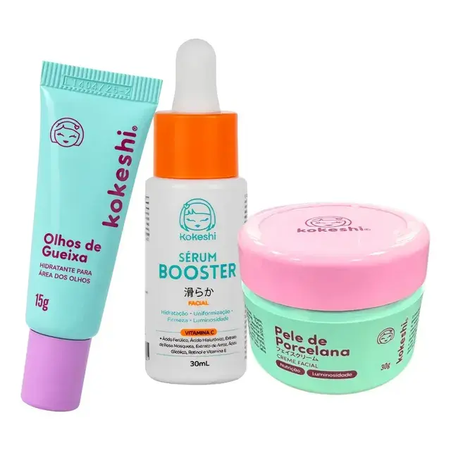 Kit Renovadores Gueixa Kokeshi com sérum de vitamina C por R$ 56,01 no Pix