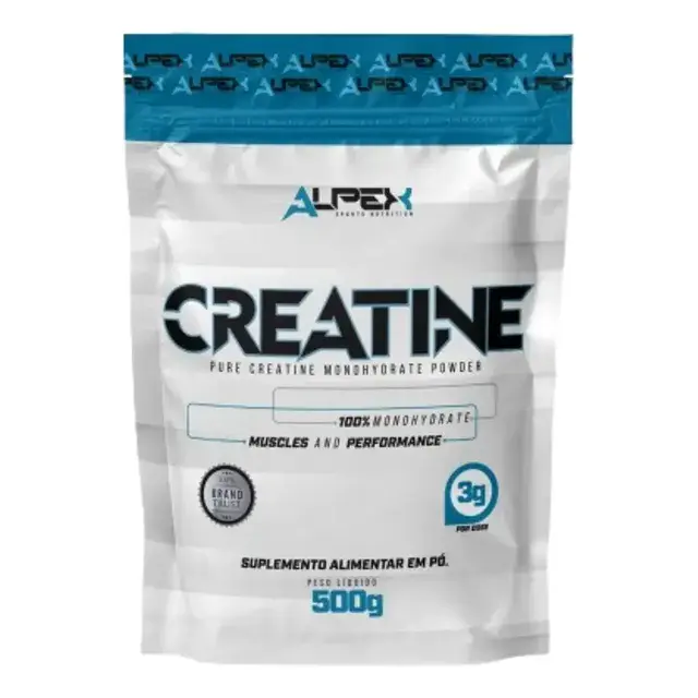 Creatina Monohidratada Alpex Nutrition 500g sem sabor (refil) por R$ 37