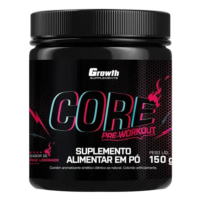 Pré-treino Growth Core 150 g sabor Pink Lemonade por R$ 56,99 no Mercado Livre