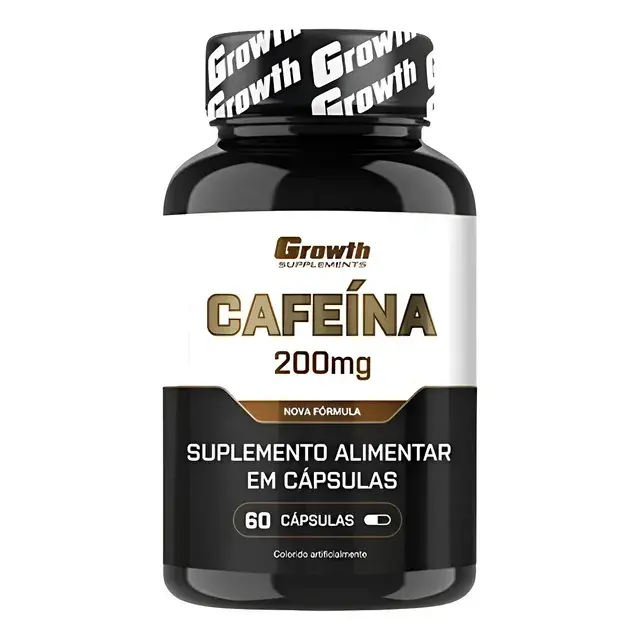 Cafeína 200mg Growth Supplements com 60 cápsulas por R$ 37,64